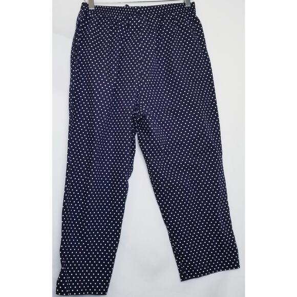 G.W. Division of Graff Women's Navy & White Polka Dot Capris Elastic Waist Sz 10 - Picture 3 of 8